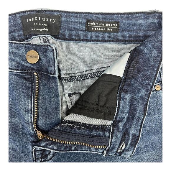 New Sanctuary Women US 29 Denim Blue Jeans Cropped Straight Medium Weight Casual - Picture 9 of 11